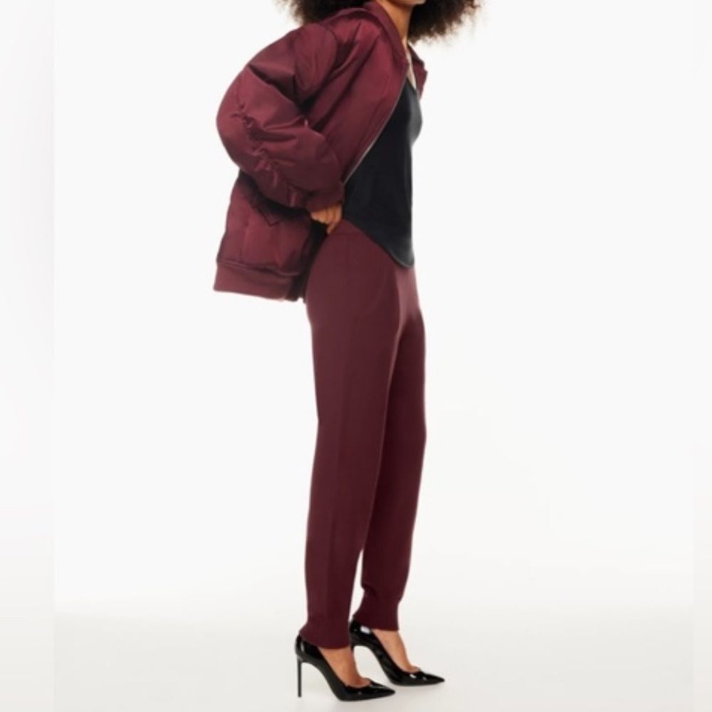 Aritzia Babaton Rodin Burgundy Knit Jogger XL - Picture 4 of 12